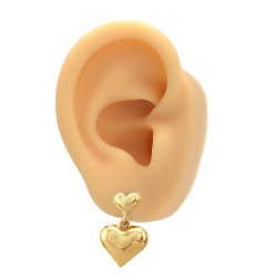 DORADO PAR DOS CORAZONES INFLADOS UNO COLGANDO DEL OTRO ARO