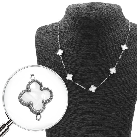 NACAR CINCO FLORES TREBOL TIPO VAN CLEEF 40+5CM COLLAR