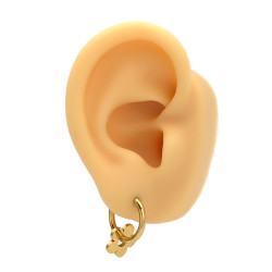 DORADO FLOR PASANTE CINCO PETALOS EN BISAGRA 16MM ARO