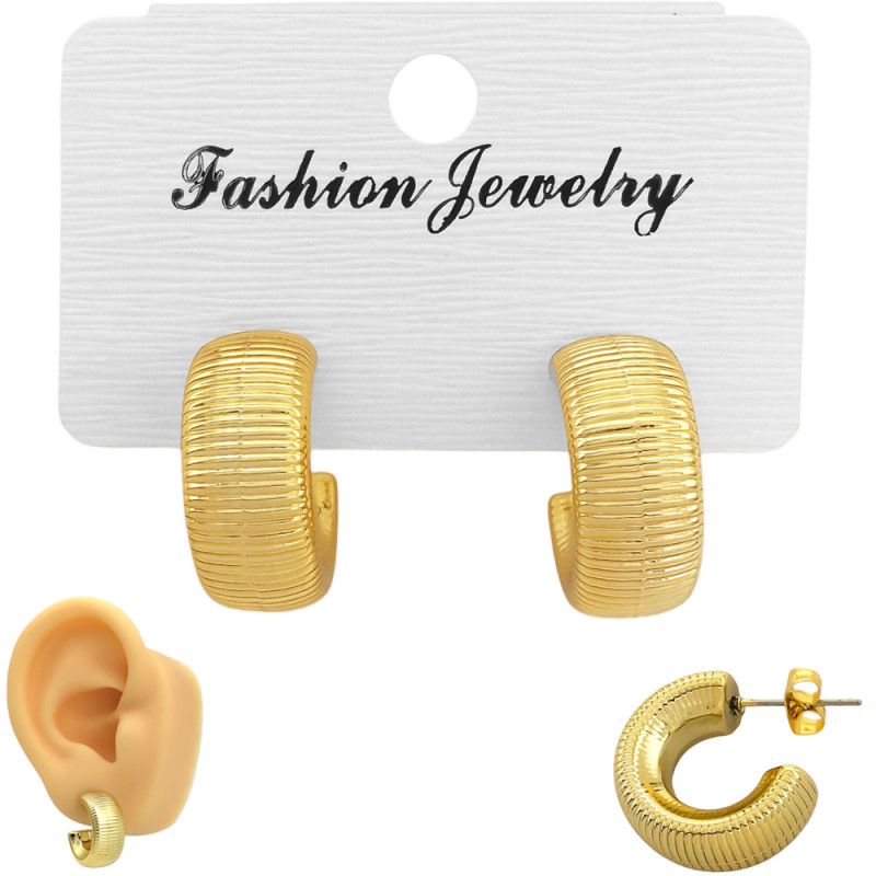 DORADO SEMI CIRCULO RAYADO C/ RELIEVE INFLADO FANTASIA FINA ARO