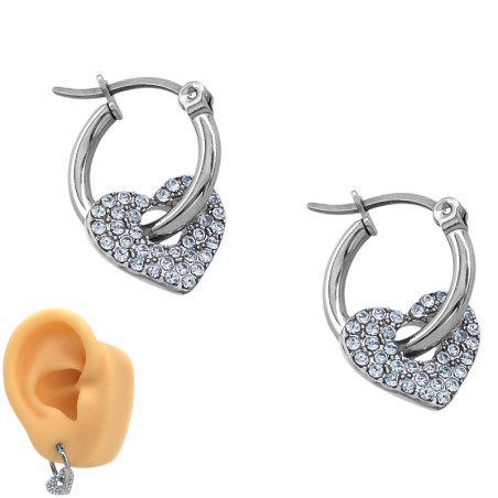 CORAZON PASANTE C/ CUBIC CIRCULARES EN ARGOLLA 15 MM ARO