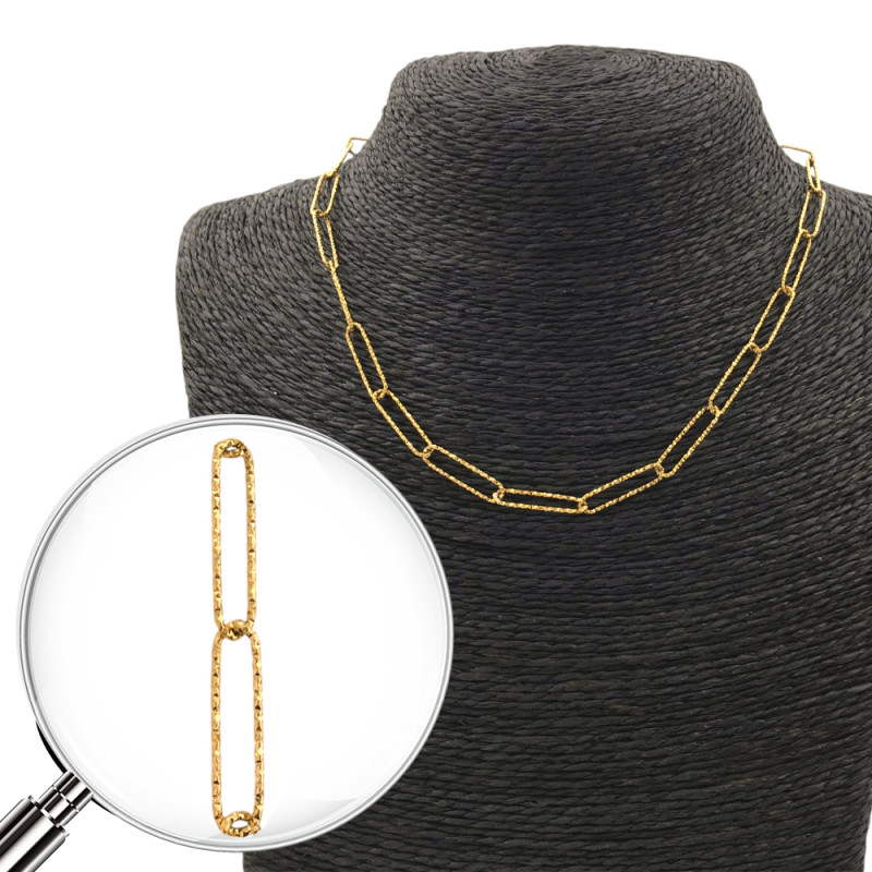 DORADO CLIP MATRIZADA 5*20MM - 45+5CM CADENA