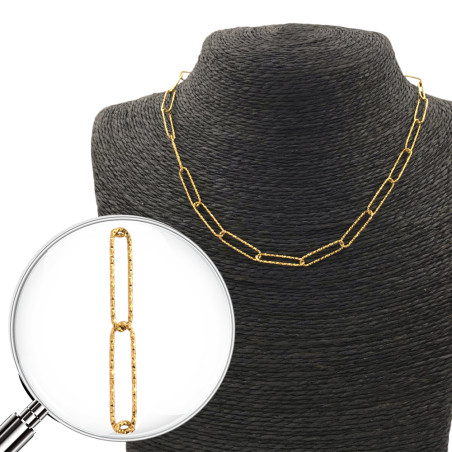 DORADO CLIP MATRIZADA 5*20MM - 45+5CM CADENA