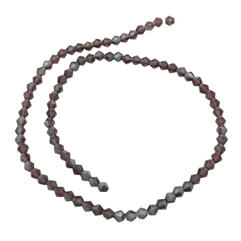 4MM CONO VIOLETA TRASLUCIDO AB FACETADO PERFORADO VIDRIO TIRA