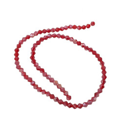 4MM CONO ROJO OSCURO TRASLUCIDO AB FACETADO PERFORADO VIDRIO TIRA