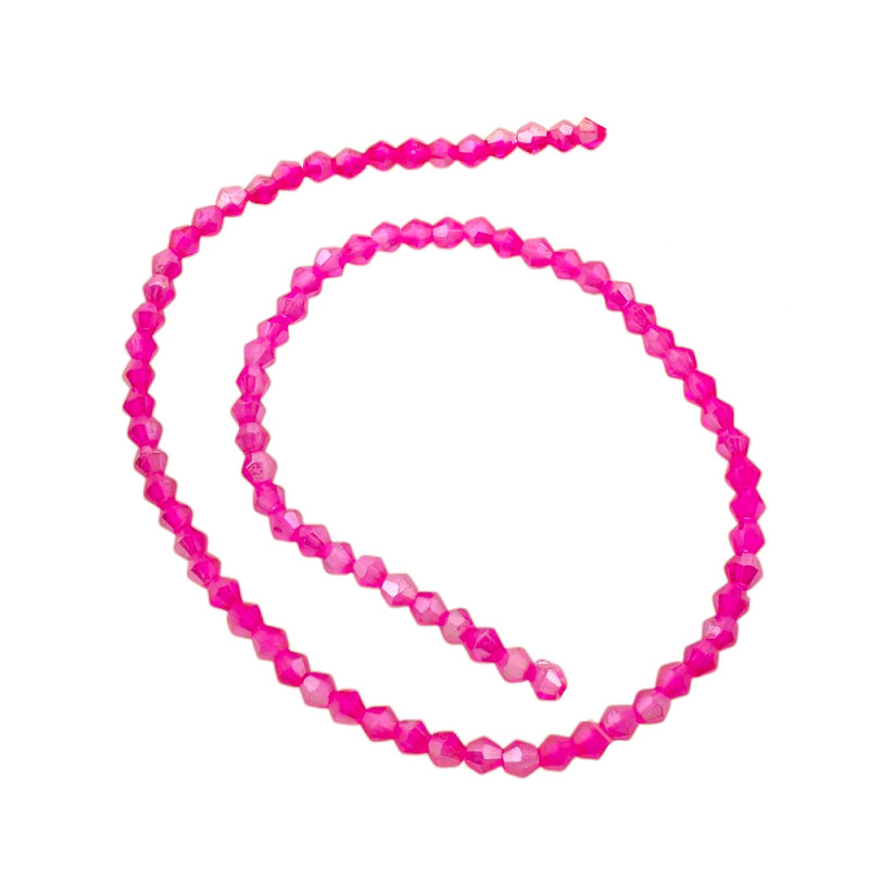 4MM BICONO FUCSIA AB TRASLUCIDO FACETADO PERFORADO VIDRIO TIRA