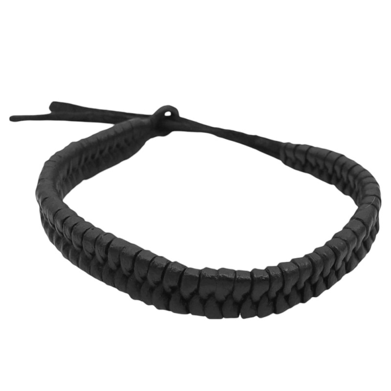 CUERO TEJIDA ANCHA 10MM*26CM PULSERA