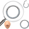 TRES CARAS C/ MICRO CUBIC EXTRA PREMIUM SEPTUM 10MM EXTERIOR ARGOLLITA DE NARIZ U OREJA SOLITARIO ARO CLICKER PIERCING
