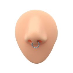 TRES CARAS C/ MICRO CUBIC EXTRA PREMIUM SEPTUM 10MM EXTERIOR ARGOLLITA DE NARIZ U OREJA SOLITARIO ARO CLICKER PIERCING