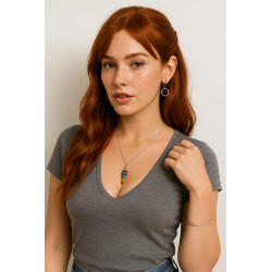 PENDULO PIEDRA NATURAL 7 CHAKRAS DIJE