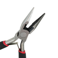 PINZA PLANA ANGOSTA RANURADA EN LO PLANO C/ CORTE PARA BIJOU