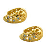DORADO BLISTER X12 PARES TIPO CANASTA C/ STRASS BISAGRA FANTASIA FINA (BRONCE BAÑADO) ARO
