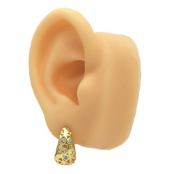 DORADO PAR TIPO CANASTA C/ STRASS BISAGRA FANTASIA FINA (BRONCE BAÑADO) ARO