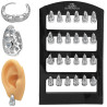 BLISTER X12 PARES TIPO CANASTA C/ STRASS BISAGRA FANTASIA FINA (BRONCE BAÑADO) ARO