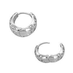 BLISTER X12 PARES TIPO CANASTA C/ STRASS BISAGRA FANTASIA FINA (BRONCE BAÑADO) ARO