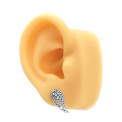 BLISTER x12 PARES ALAS MITAD CALADAS MITAD C/ STRASS AROS