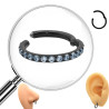 PREMIUM NEGRO SEPTUM 10MM EXTERIOR ARGOLLITA C/ MICRO CUBIC LINEA EXTERIOR DE NARIZ U OREJA SOLITARIO ARO CLICKER PIERCING