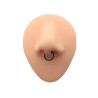 PREMIUM NEGRO SEPTUM 10MM EXTERIOR ARGOLLITA C/ MICRO CUBIC LINEA EXTERIOR DE NARIZ U OREJA SOLITARIO ARO CLICKER PIERCING