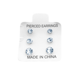 CAJA X108 PARES STRASS CRISTAL ARITOS MEDIDAS SURTIDAS ARO