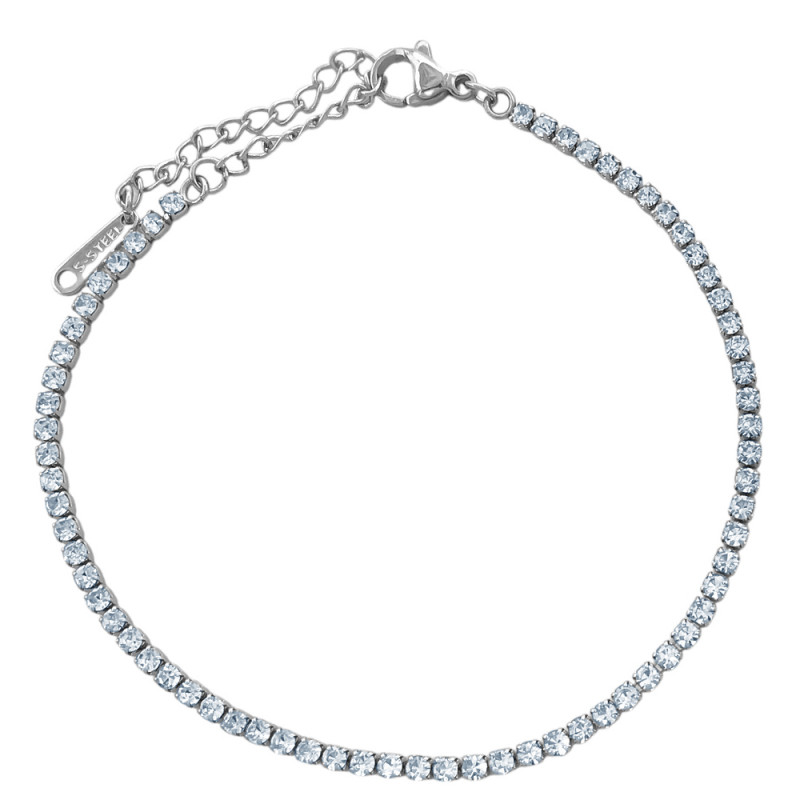 2MM LINEA DE CUBOS C/ STRASS 2MM - 18+6CM  PULSERA / TOBILLERA