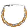 TRENZA TRES COLORES CINTA PLANA TRENZADA 8.5MM - 17+3CM PULSERA