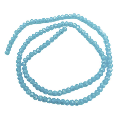 4MM CELESTE CLARO PLENO AB CUENTA FACETADA PERFORADA VIDRIO TIRA
