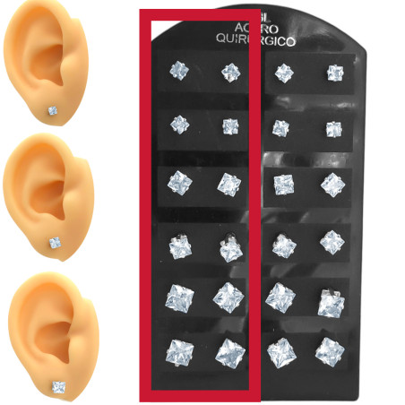 MEDIO BLISTER x6 PARES CUADRADOS EN BASE 3 TAMAÑOS AROS