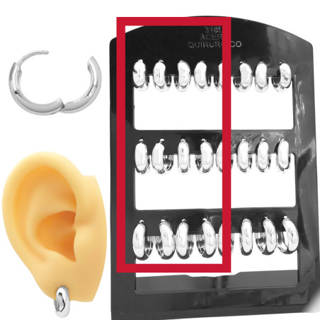 BLANCO MEDIO BLISTER X6 PARES 5MM HUECA BISAGRA BOMBE LIVIANA 3 MEDIDAS 13-15-17MM ARO