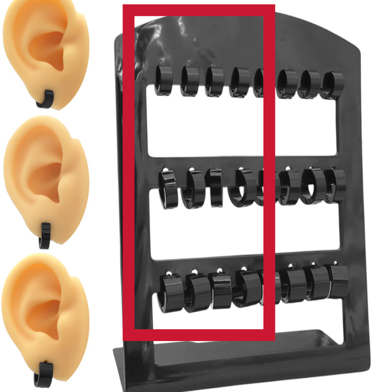 NEGRO MEDIO BLISTER x6 PARES BISAGRA NEGRAS 3 MEDIDAS ARO