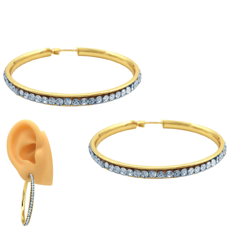 DORADO 45 MM ARGOLLA CONTORNO STRASS CRISTAL ARO