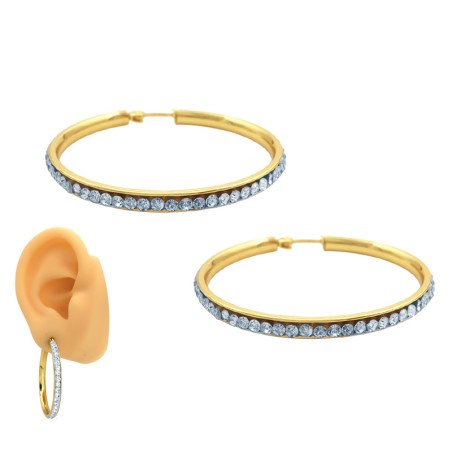 DORADO 35 MM ARGOLLA CONTORNO STRASS CRISTAL ARO