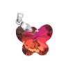 FUCSIA C/ NARANJA TORNASOLADO 18*15MM MARIPOSA DE CRISTAL FACETADO DIJE