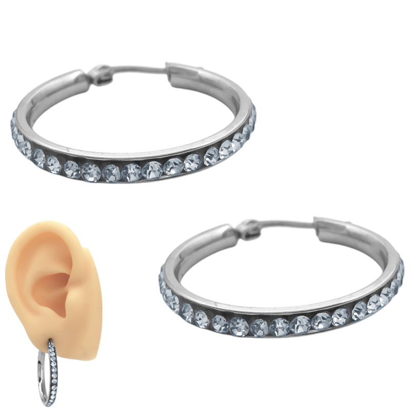 30 MM ARGOLLA CONTORNO STRASS CRISTAL ARO