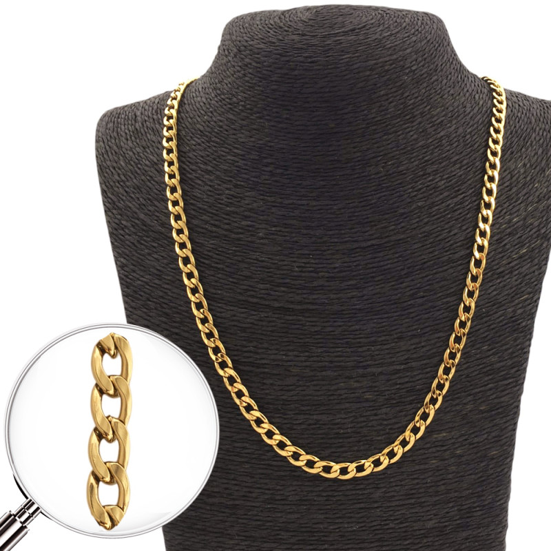 GROUMET PLANA 1.6 NK (6MM) - 70CM DORADO ACERO CADENA