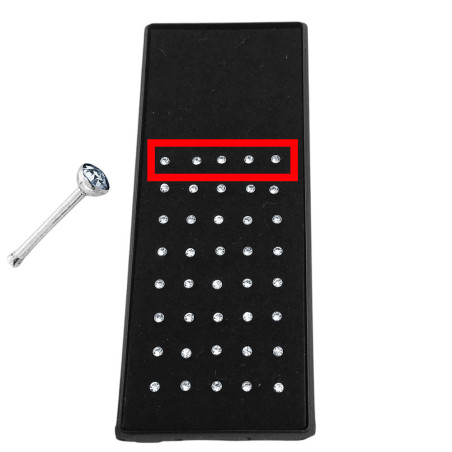 5 UNIDADES 3MM PERNO RECTO C/ STRASS CRISTAL NOSTRIL PIERCING