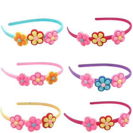 MEDIO PACK x6 SURTIDO 1 POR COLOR CON FLORES MOVIBLES VINCHA