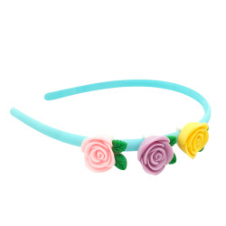 MEDIO PACK x6 SURTIDO 1 POR COLOR CON ROSAS ROCOCO MOVIBLES VINCHA