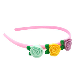 MEDIO PACK x6 SURTIDO 1 POR COLOR CON ROSAS ROCOCO MOVIBLES VINCHA