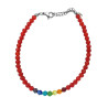ROJO TRASLUCIDO SIETE CHAKRAS EN LINEA 19 + 4 CM PULSERA / TOBILLERA