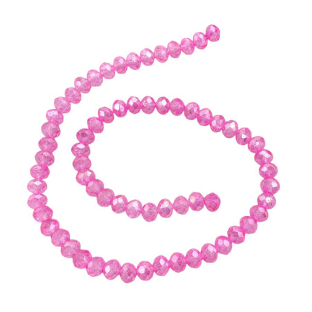 8 MM ROSA INTENSO AB TRASLUCIDO CRISTAL CUENTA FACETADA PERFORADA VIDRIO TIRA