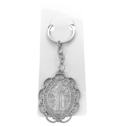 SAN BENITO OVALADO BORDES CALADOS FRENTE Y REVERSO LLAVERO