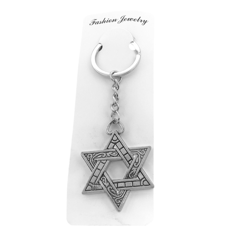 CRUZ DE DAVID FRENTE Y REVERSO LLAVERO