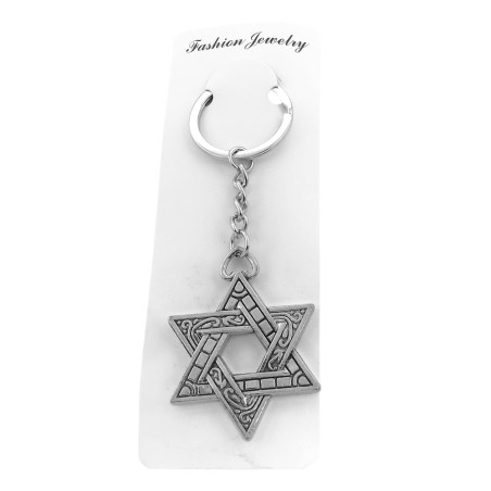 CRUZ DE DAVID FRENTE Y REVERSO LLAVERO