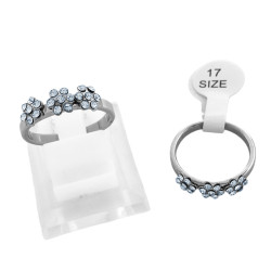 CAJA X24 UNIDADES TRES FLORES C/ 7 STRASS C/U ANILLO