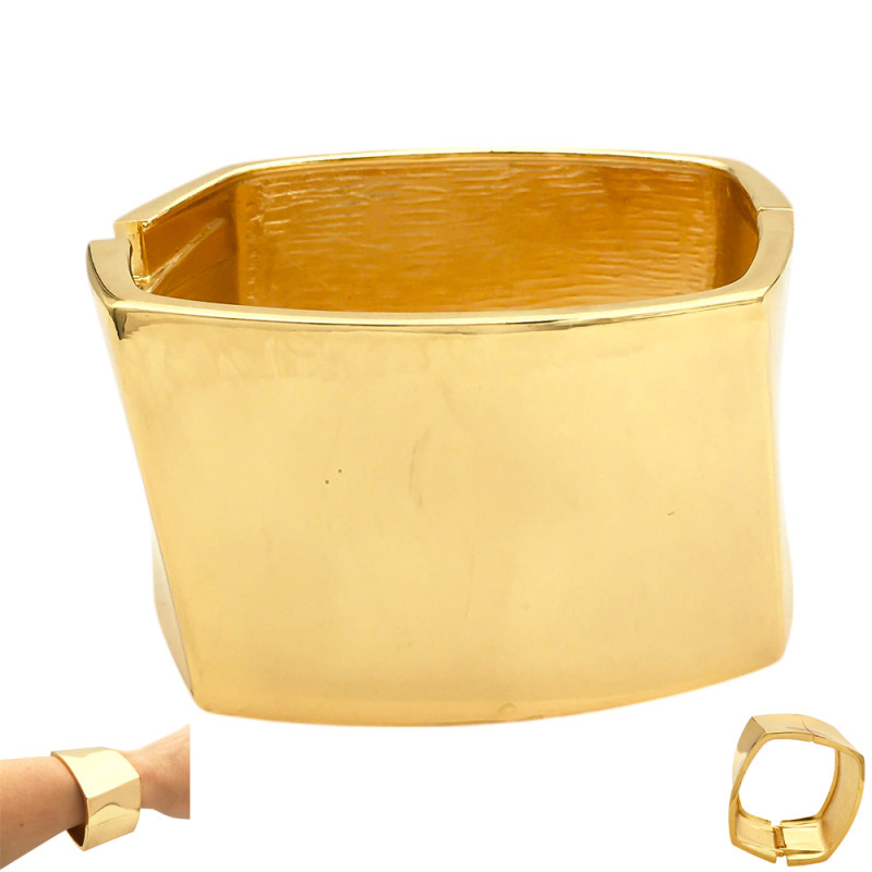 DORADO PREMIUM ANCHO XL ESCLAVA FANTASIA FINA PULSERA