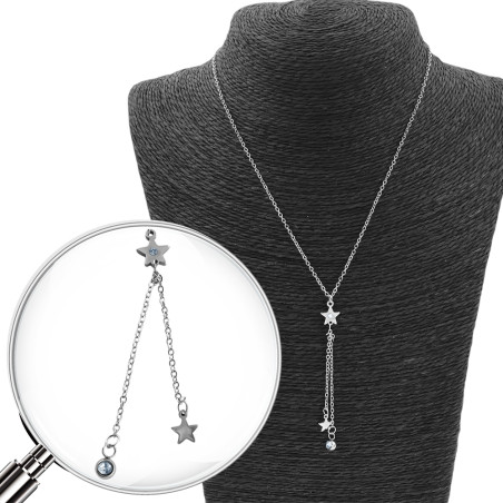 ESTRELLA C/ COLGANTES DE ESTRELLA Y  CILINDRO C/ CUBIC 45+5CM COLLAR