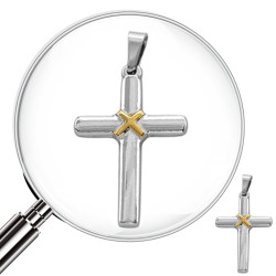 CRUZ 17*25MM C/ NUDO DORADO...