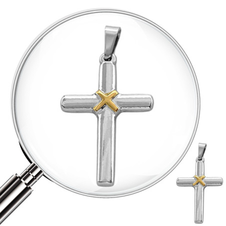 CRUZ 17*25MM C/ NUDO DORADO DIJE