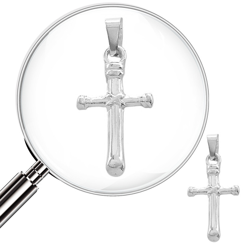 BLANCO CRUZ 13*20MM NUDO CENTRAL EXTREMOS REDONDEADOS DIJE