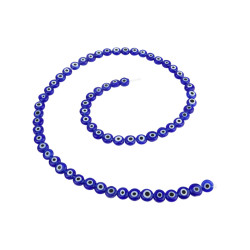 AZUL CHATO 6*2MM OJO TURCO CUENTA VIDRIO PERFORADA TIRA